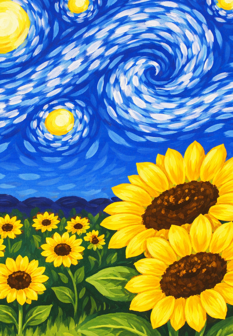 Hervey Bay Paint & Sip Starry Night Sunflowers 6th March 2026