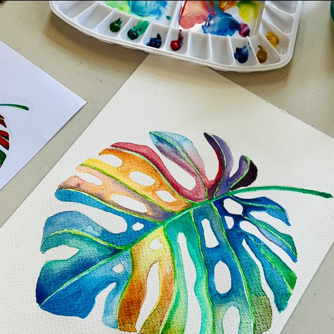 Gladstone Watercolour Workshop- Chameleon or Monstera 3rd August*Deposit Only*