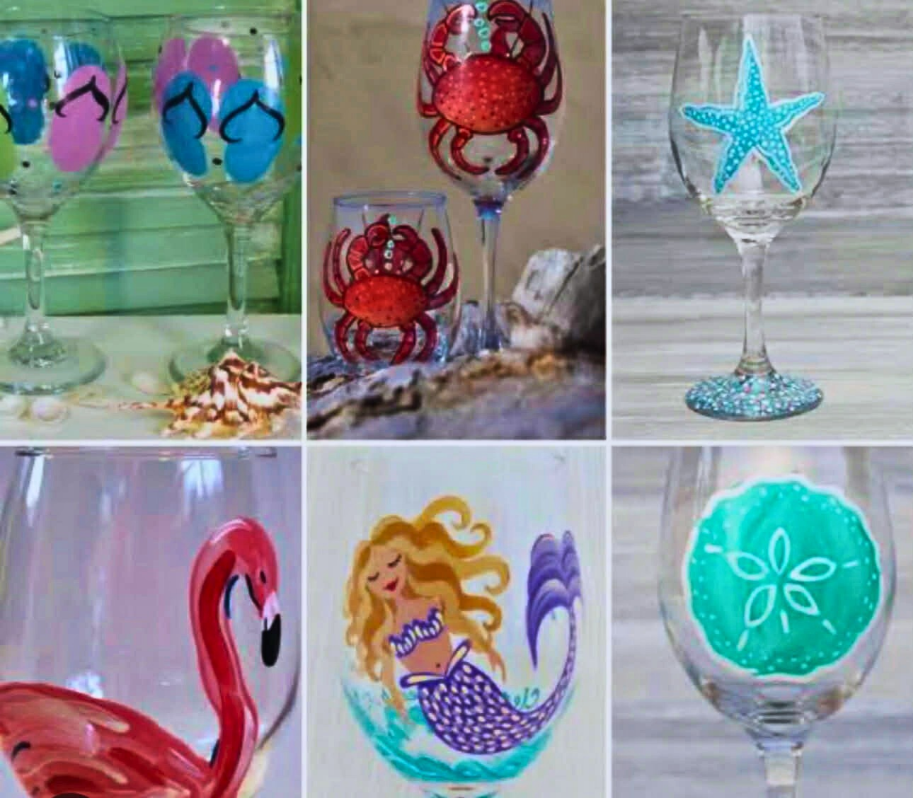 Hervey Bay Acrylic Paint on Wine Glasses 13th March 2026