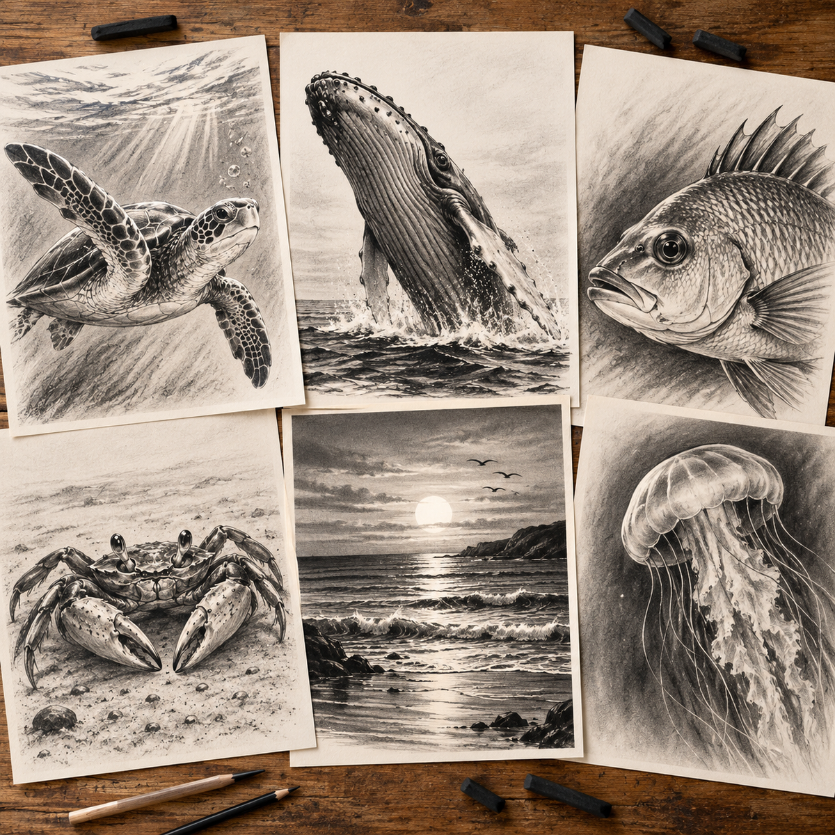 Kingaroy Charcoal Sketching Marine Life 31st January 2027