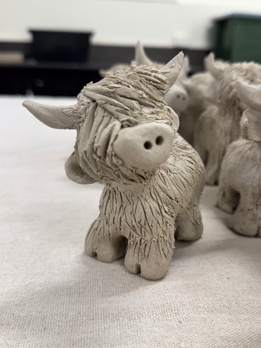 Dubbo Handbuilding Clay Sculpting Workshop Highland Cow- 22nd nov *Deposit Only*
