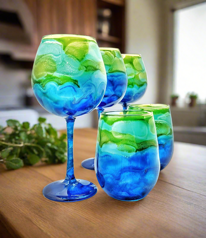 Gladstone Decorate Wine glasses with alcohol ink 18th May