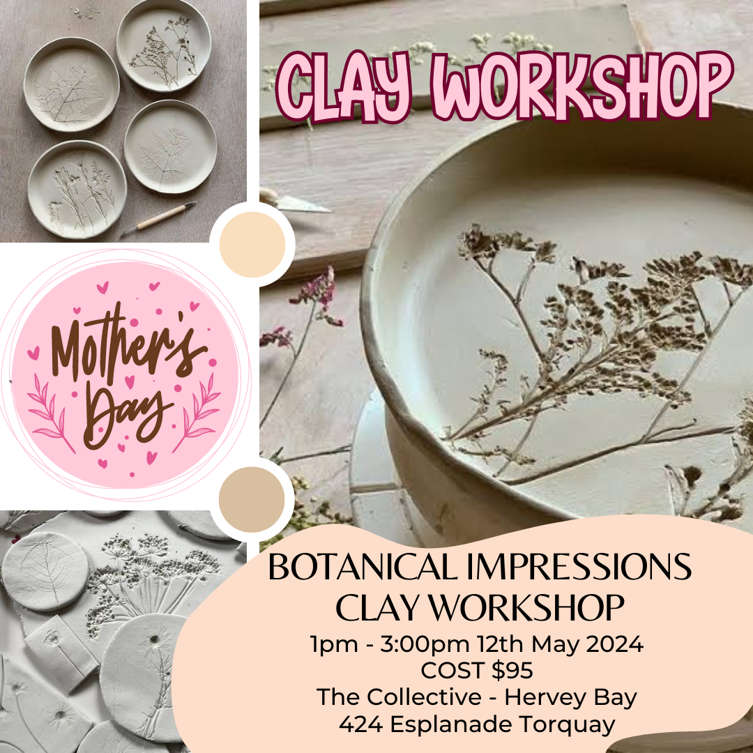 Mothers Day Clay Botanical Plate & Small Bowl 12th May