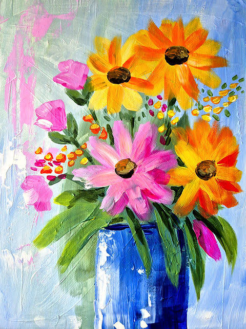 Kingaroy Paint & Sip – Springtime in a Vase 16th Nov *Deposit Only*