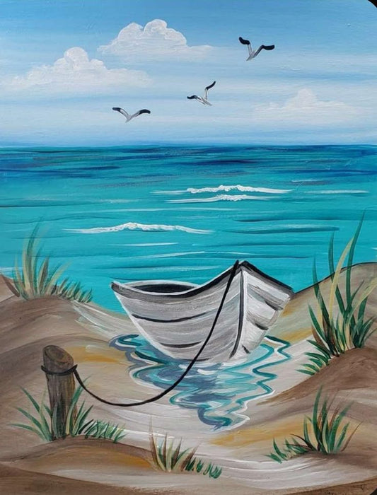 Hervey Bay Paint & Sip Boat on the beach 24th April 2026