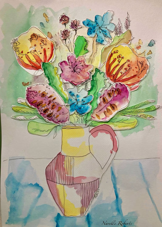 Mackay Watercolour Collage Workshop 14th March