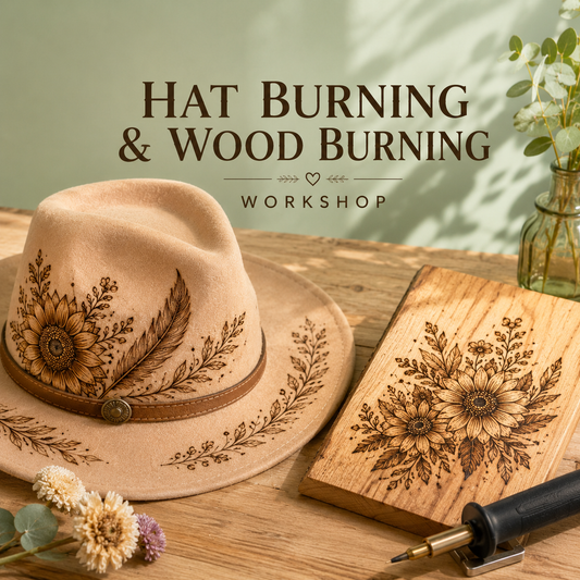 Hervey Bay Wood Burning on Cheeseboards or Hats 25th July 2026 Deposit Only