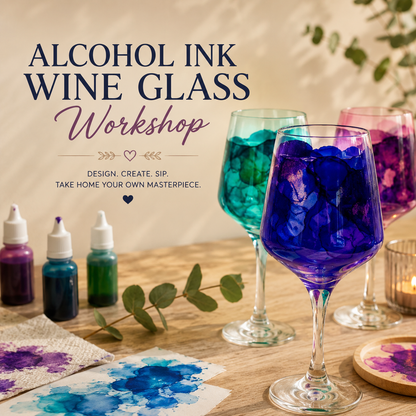Gladstone Alcohol Ink on Wine Glasses 2nd August 2026